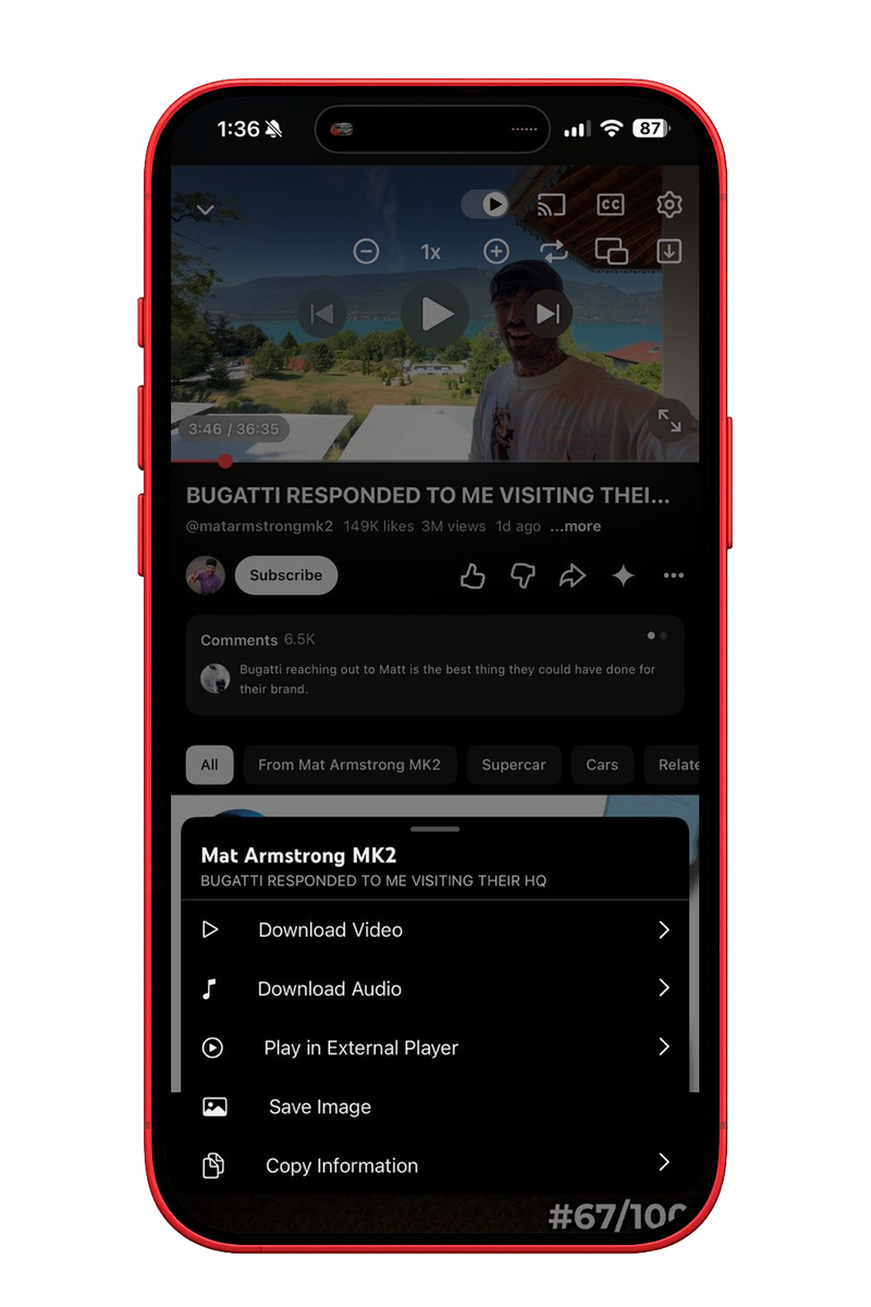 Download menu